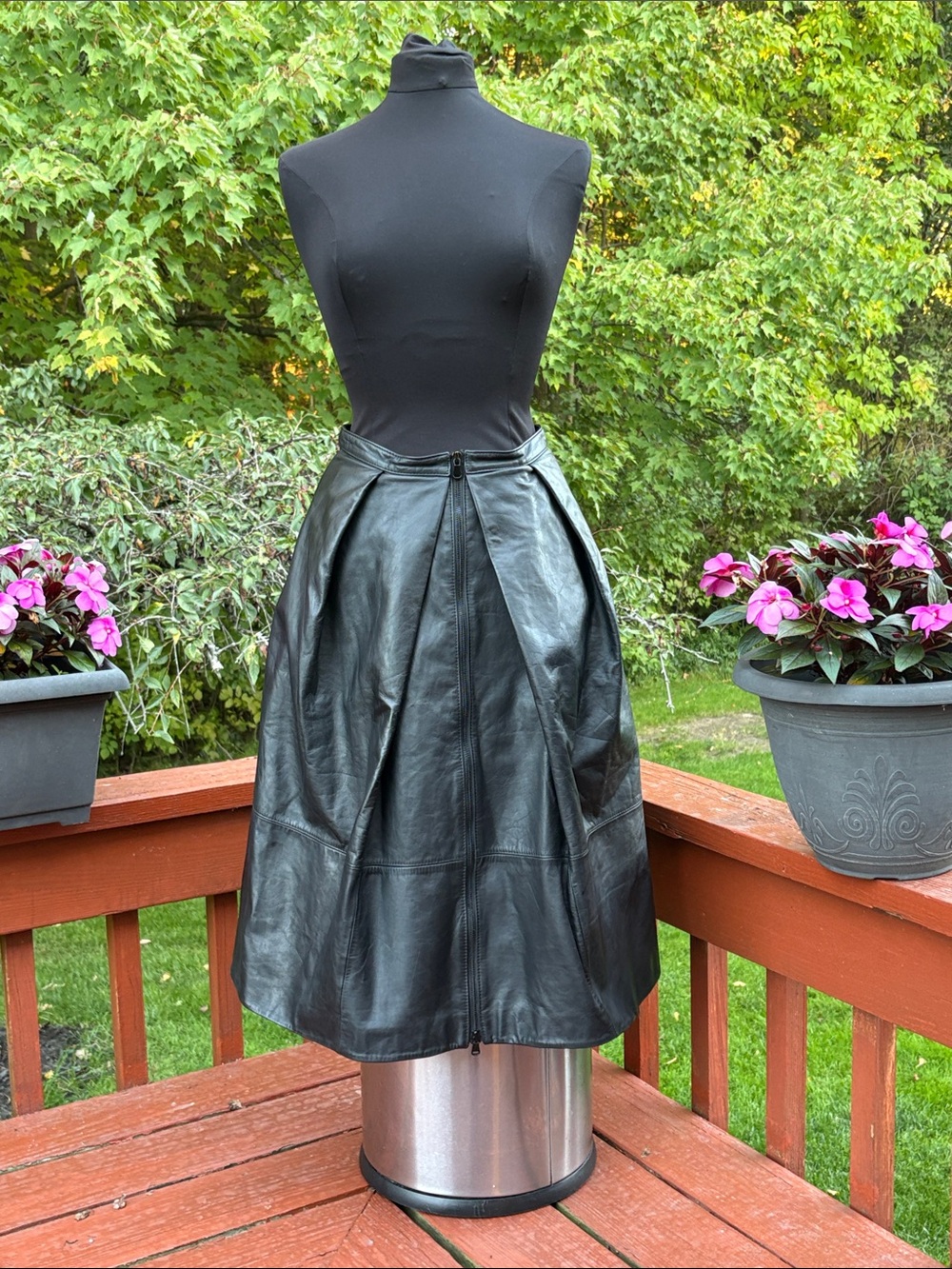 NWOT Tibi genuine leather skirt.